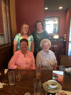 Nancy Kraemer, Betty Huffman,
                            Marvella McCluskey, Judy Grove at Old Bag of
                            Nails, Mansfield, Ohio